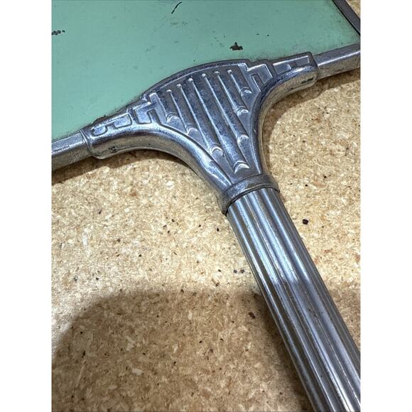 VTG Art Deco Hand Mirror – 1920s/30s – Reverse Painted Glass – Vanity Decor 13x4 - Picture 3 of 6